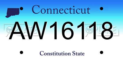 AW16118 Connecticut License Plate