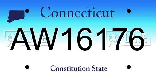 AW16176 Connecticut License Plate