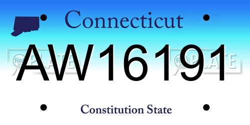 AW16191 Connecticut License Plate