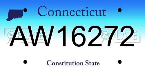AW16272 Connecticut License Plate