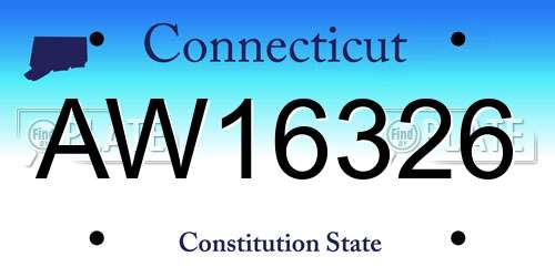 AW16326 Connecticut License Plate