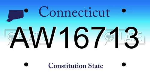 AW16713 Connecticut License Plate