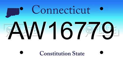 AW16779 Connecticut License Plate