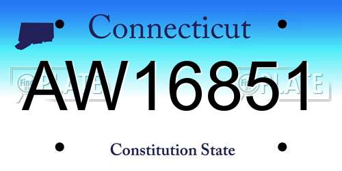 AW16851 Connecticut License Plate