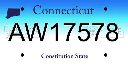 AW17578 Connecticut License Plate