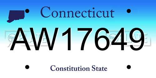 AW17649 Connecticut License Plate