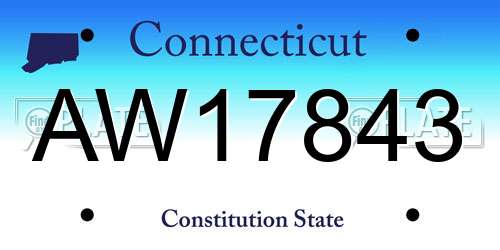AW17843 Connecticut License Plate