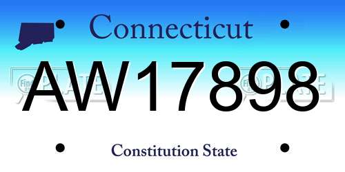 AW17898 Connecticut License Plate