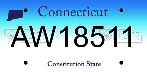 AW18511 Connecticut License Plate