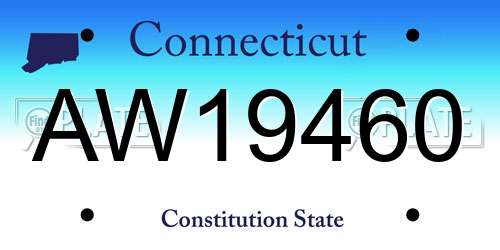 AW19460 Connecticut License Plate