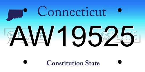 AW19525 Connecticut License Plate