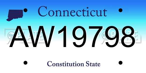 AW19798 Connecticut License Plate