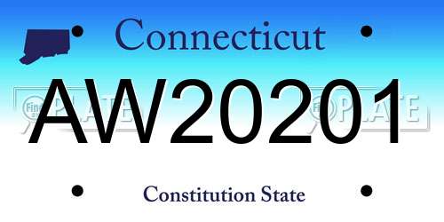 AW20201 Connecticut License Plate