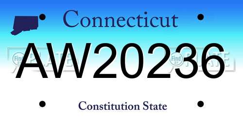 AW20236 Connecticut License Plate