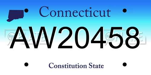 AW20458 Connecticut License Plate