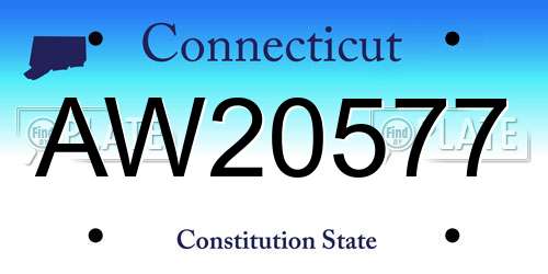AW20577 Connecticut License Plate