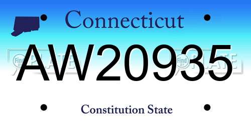 AW20935 Connecticut License Plate