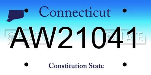AW21041 Connecticut License Plate
