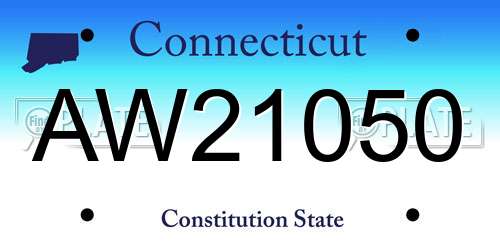 AW21050 Connecticut License Plate