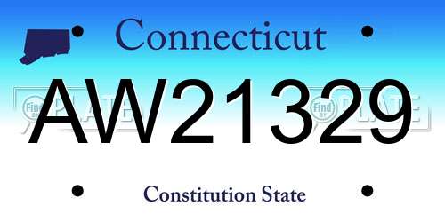 AW21329 Connecticut License Plate