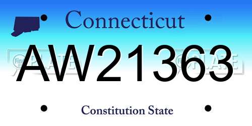 AW21363 Connecticut License Plate