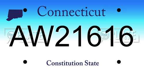 AW21616 Connecticut License Plate