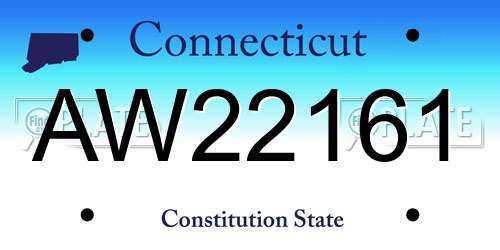 AW22161 Connecticut License Plate