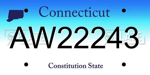 AW22243 Connecticut License Plate