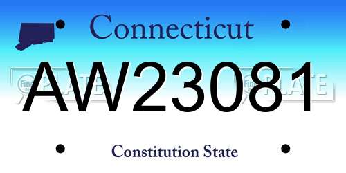 AW23081 Connecticut License Plate