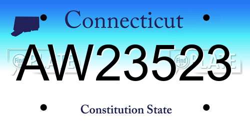 AW23523 Connecticut License Plate