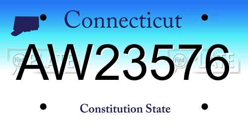 AW23576 Connecticut License Plate