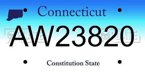 AW23820 Connecticut License Plate