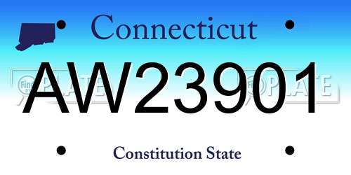 AW23901 Connecticut License Plate