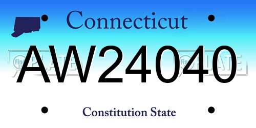 AW24040 Connecticut License Plate