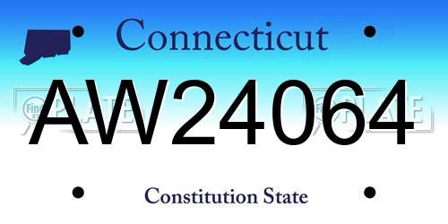 AW24064 Connecticut License Plate