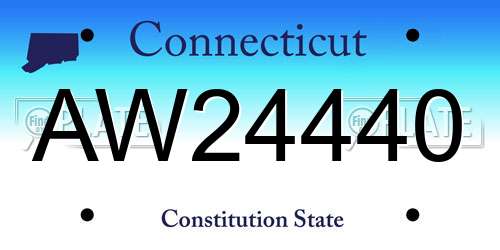 AW24440 Connecticut License Plate