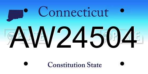 AW24504 Connecticut License Plate