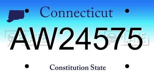 AW24575 Connecticut License Plate