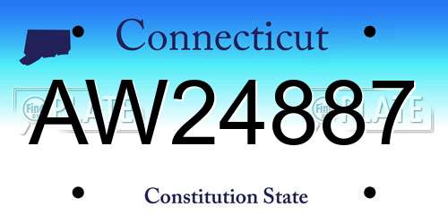 AW24887 Connecticut License Plate