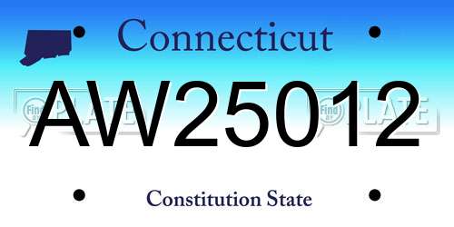 AW25012 Connecticut License Plate