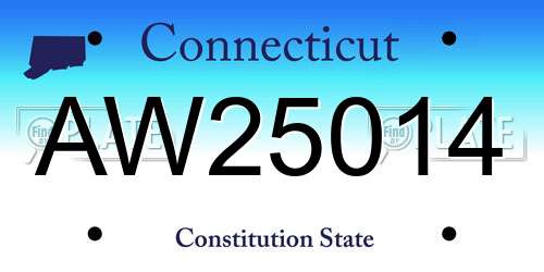 AW25014 Connecticut License Plate