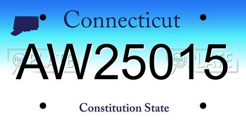 AW25015 Connecticut License Plate