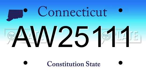 AW25111 Connecticut License Plate