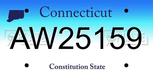 AW25159 Connecticut License Plate