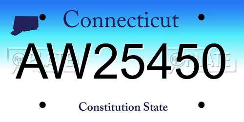 AW25450 Connecticut License Plate