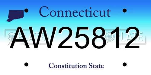 AW25812 Connecticut License Plate
