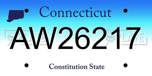 AW26217 Connecticut License Plate