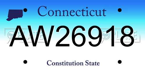 AW26918 Connecticut License Plate