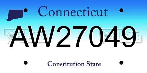AW27049 Connecticut License Plate