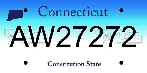 AW27272 Connecticut License Plate